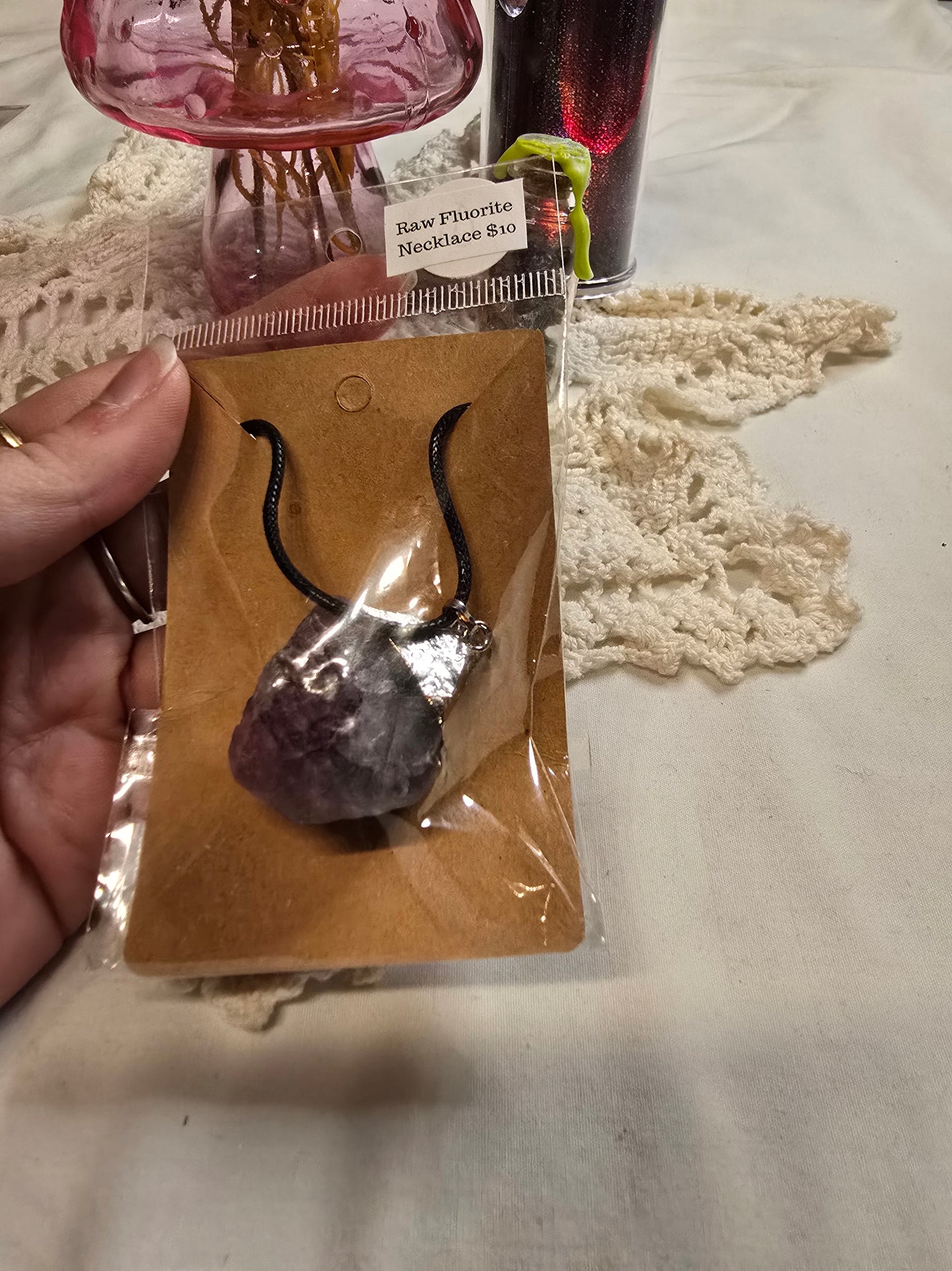 Fluorite Necklace Raw