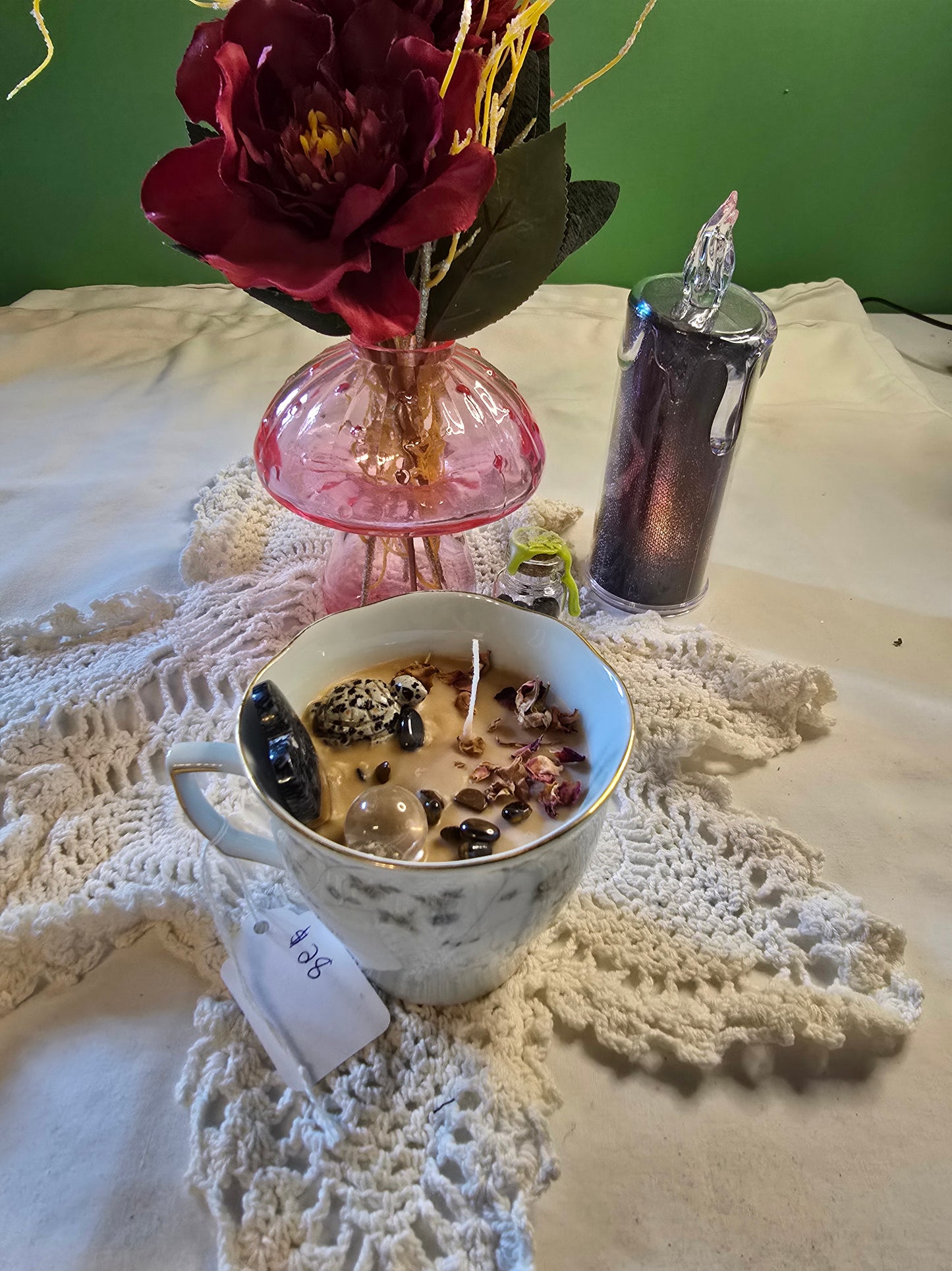 Blue and Yellow Floral Tea Cup