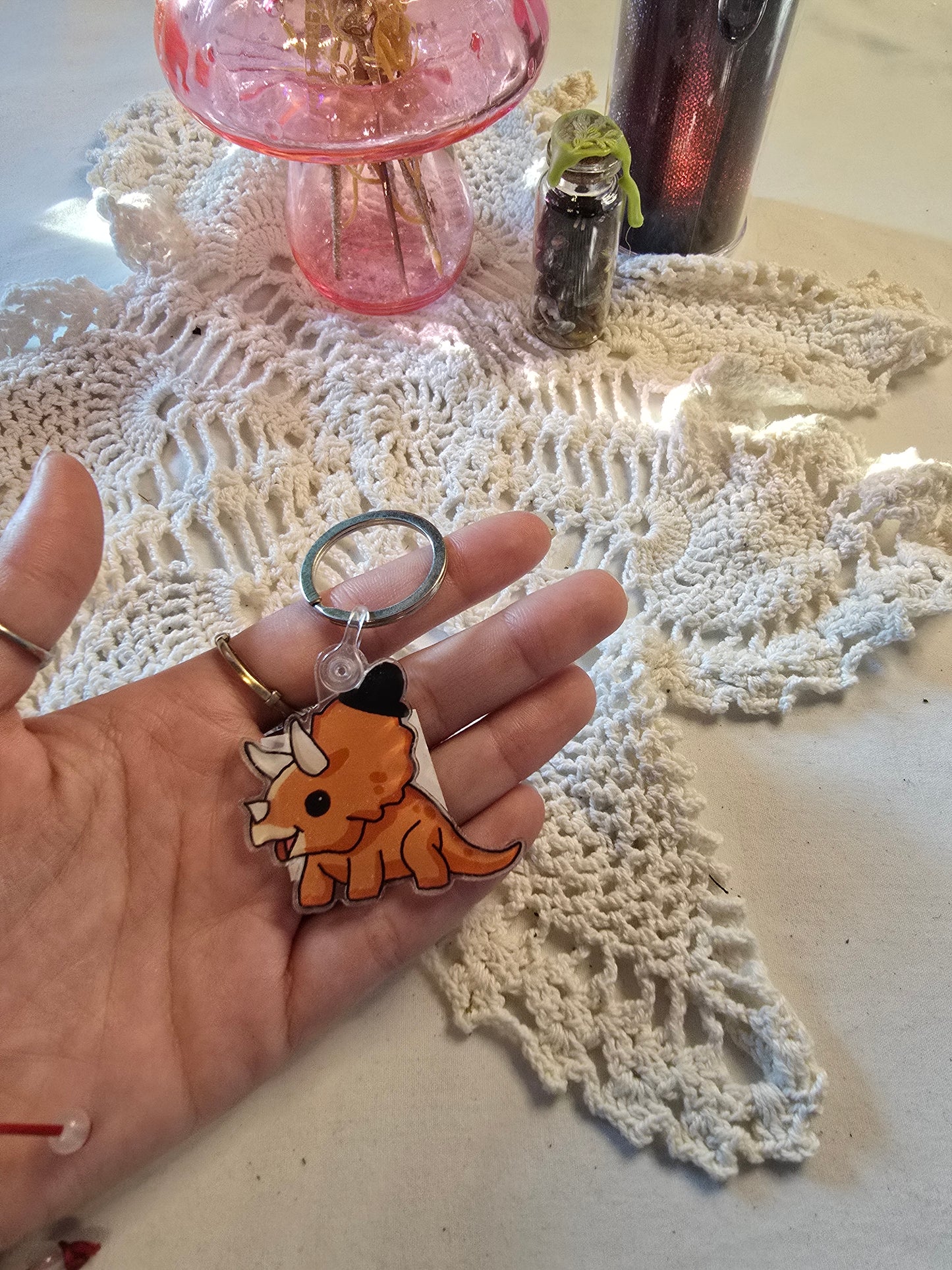 Dino with Top hat Keychain