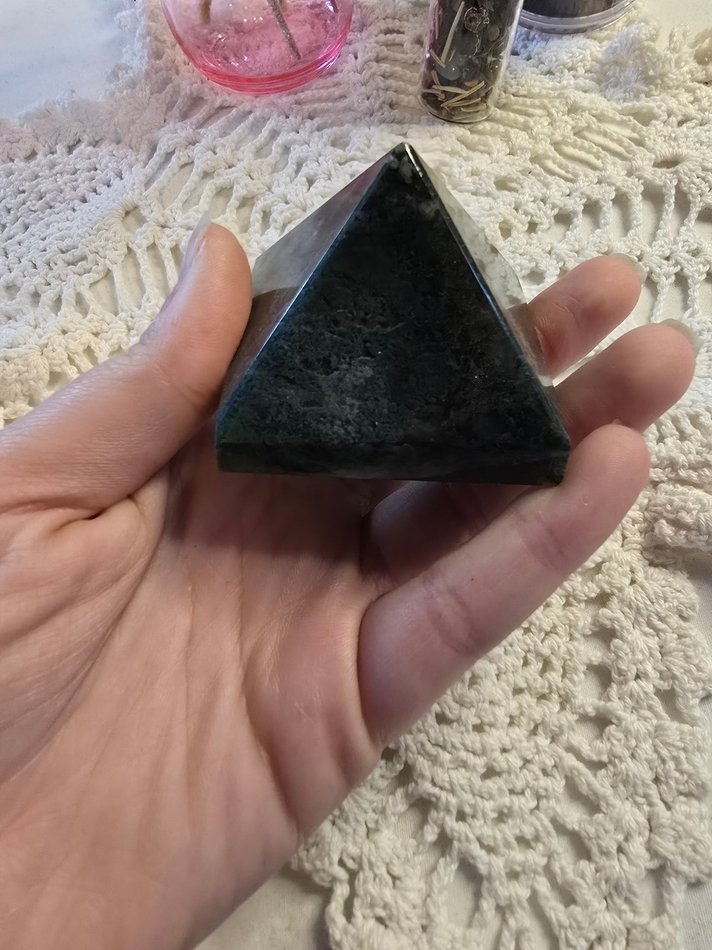 Moss Agate Pyramid