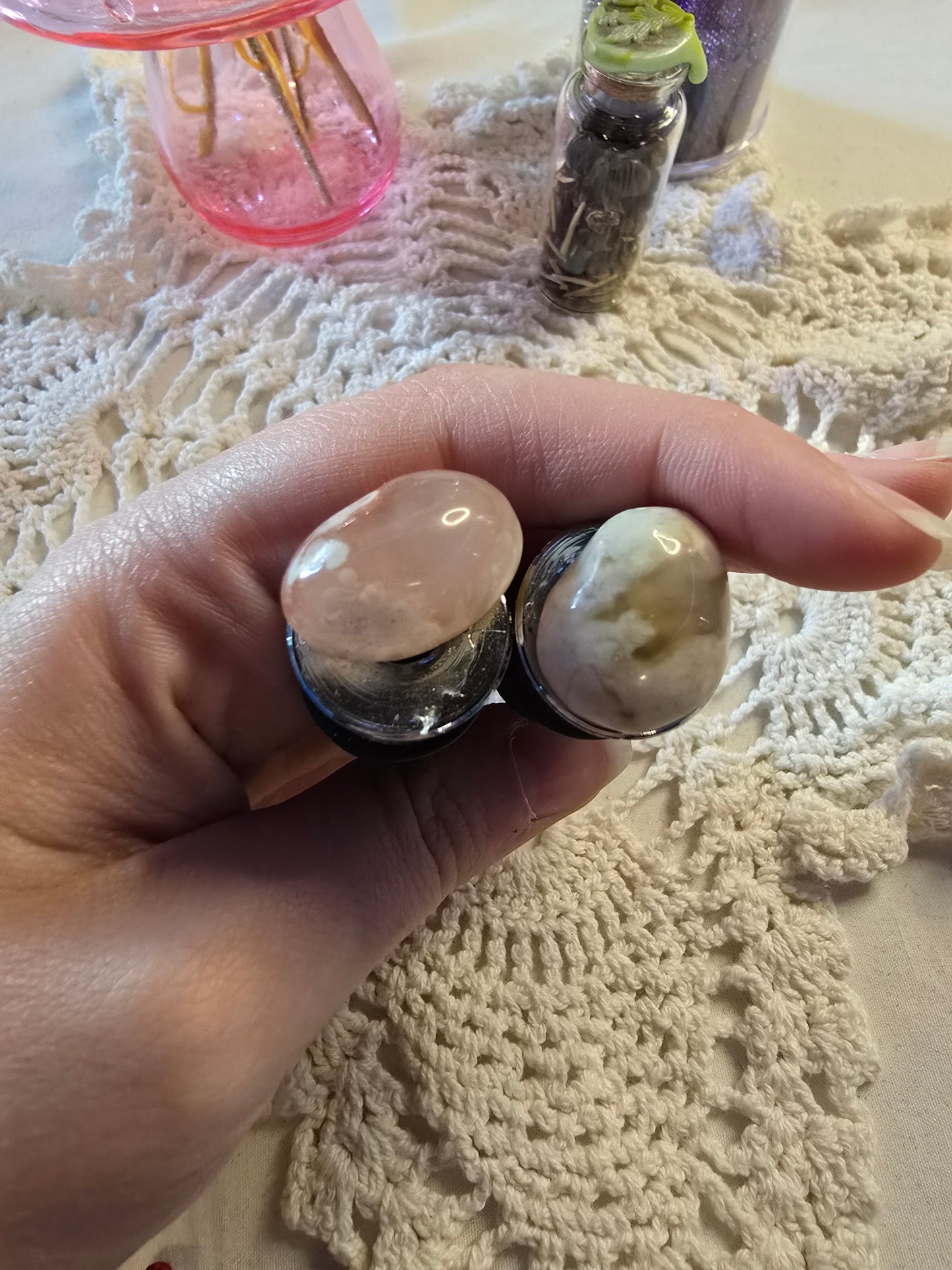 Flower Agate Wine Stoppers