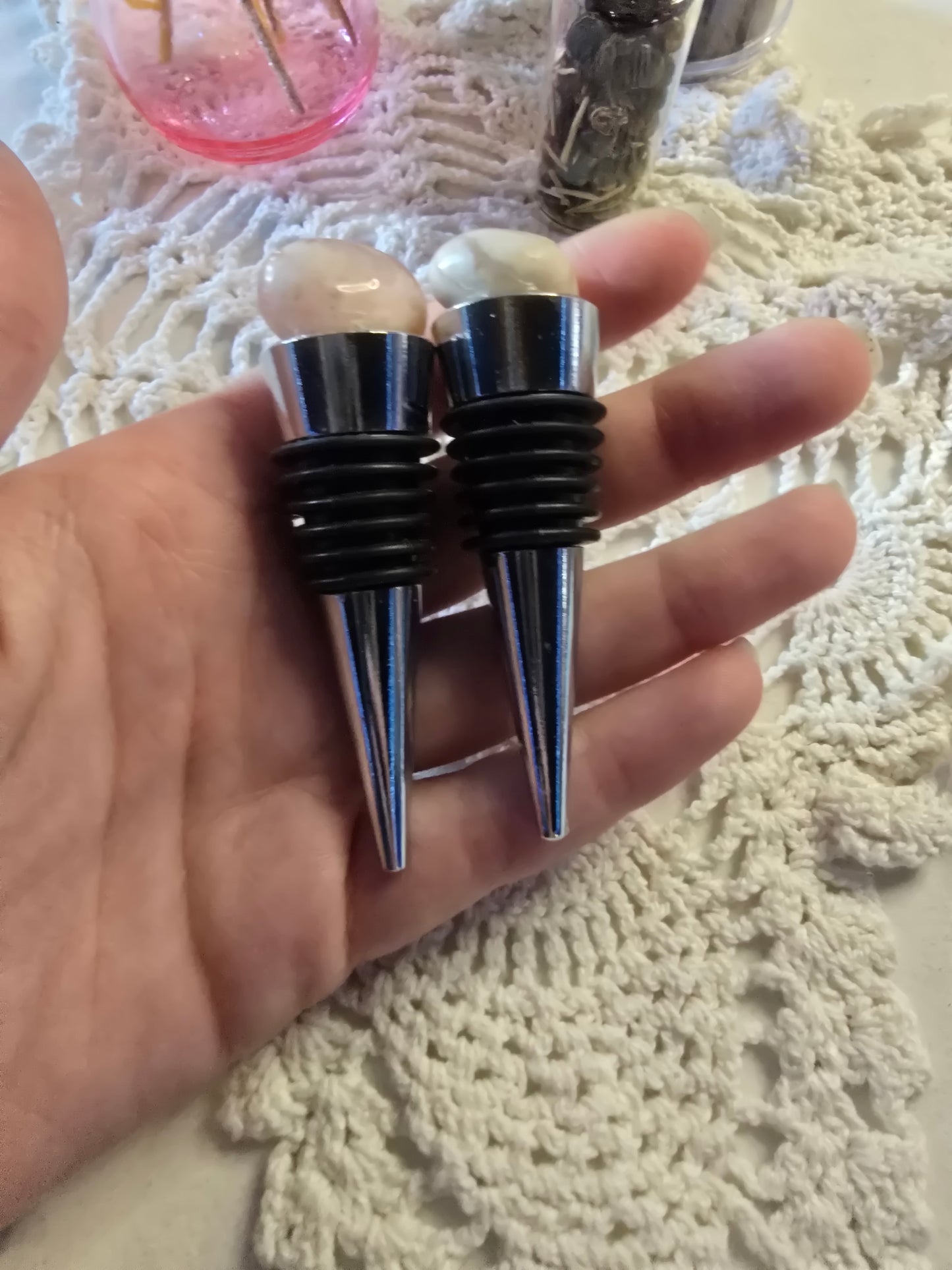 Flower Agate Wine Stoppers