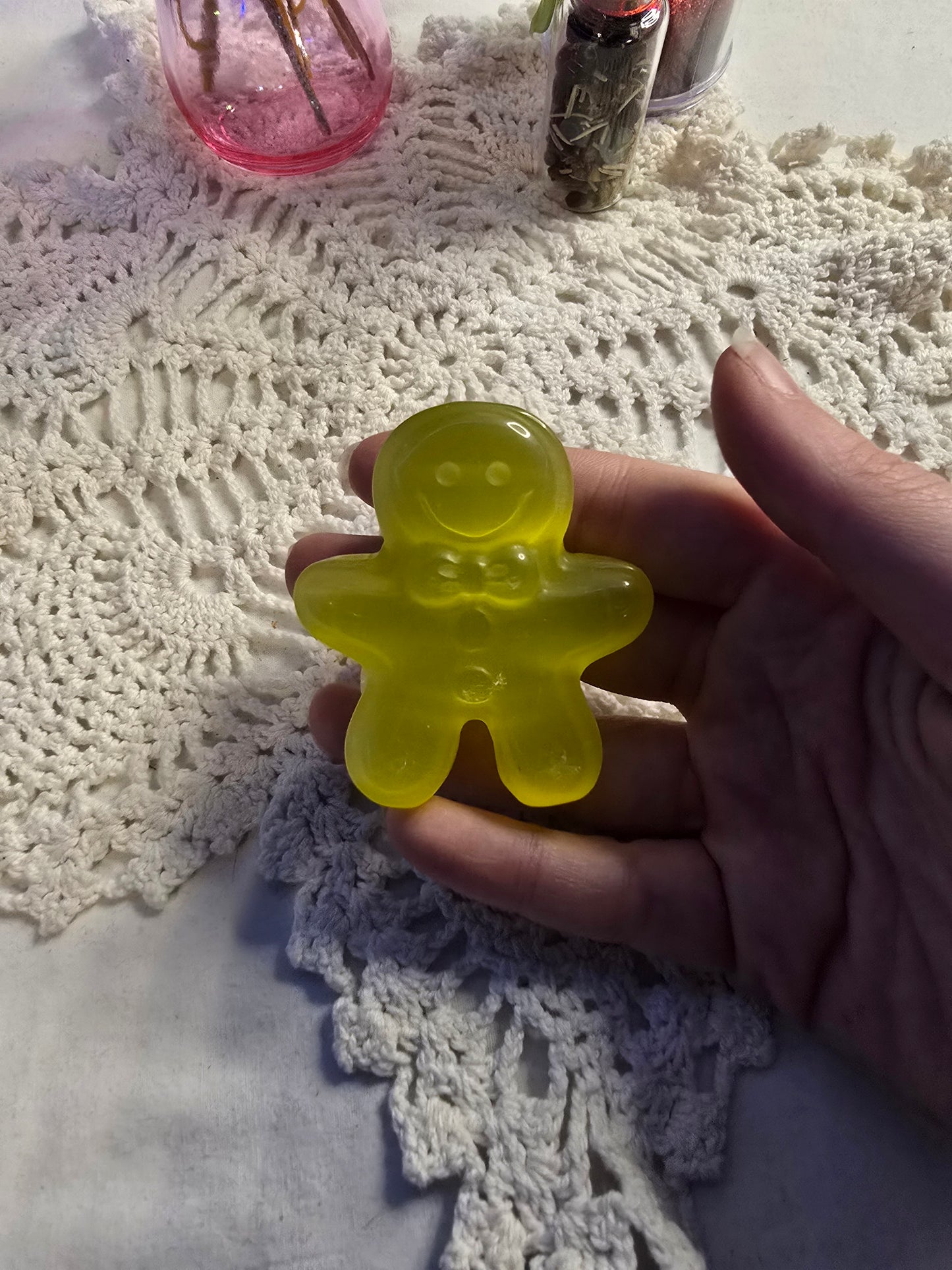Selenite Gingerbread Man (Dyed)