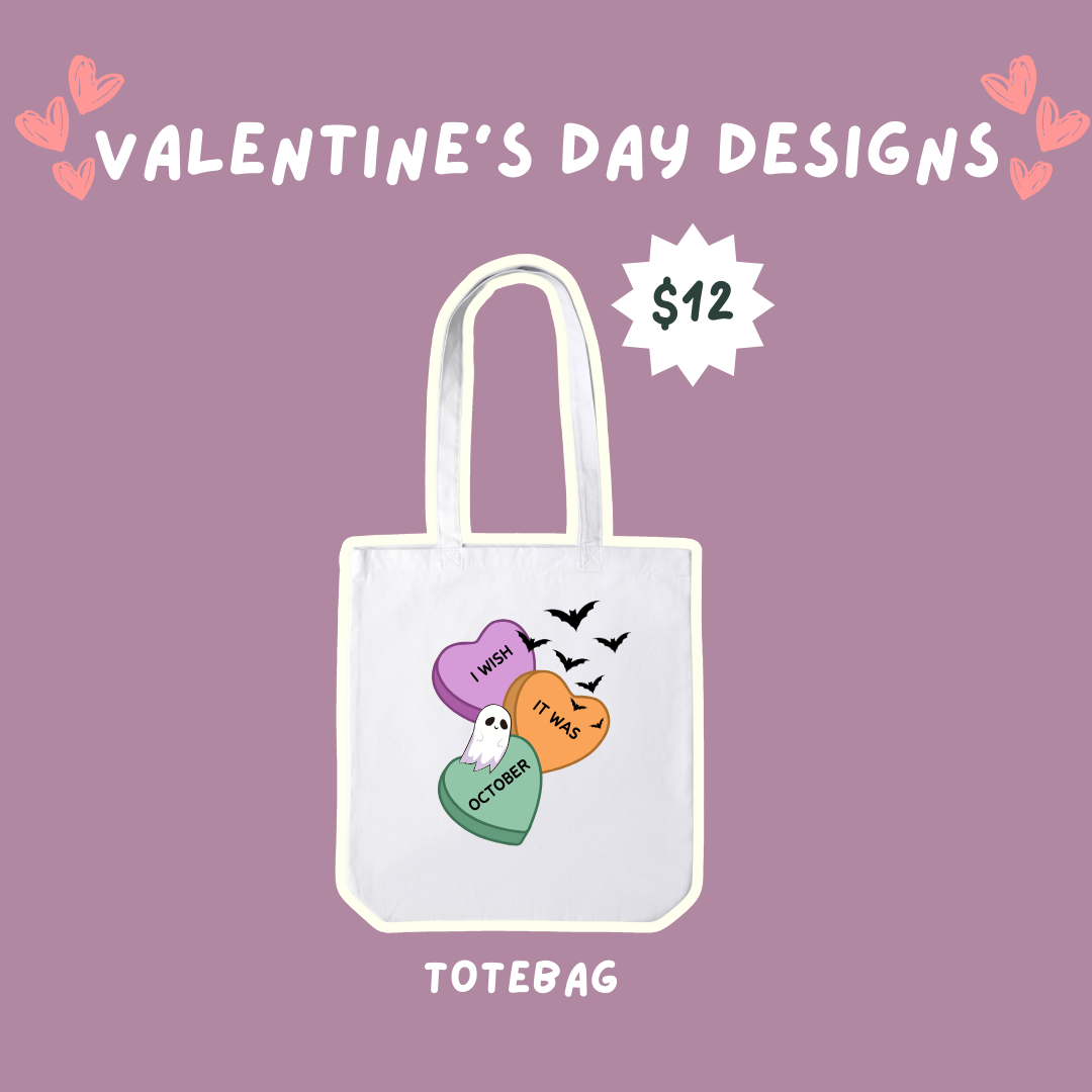 Pre-Order I Wish it was October Convo Hearts Valentine's Day Totebag