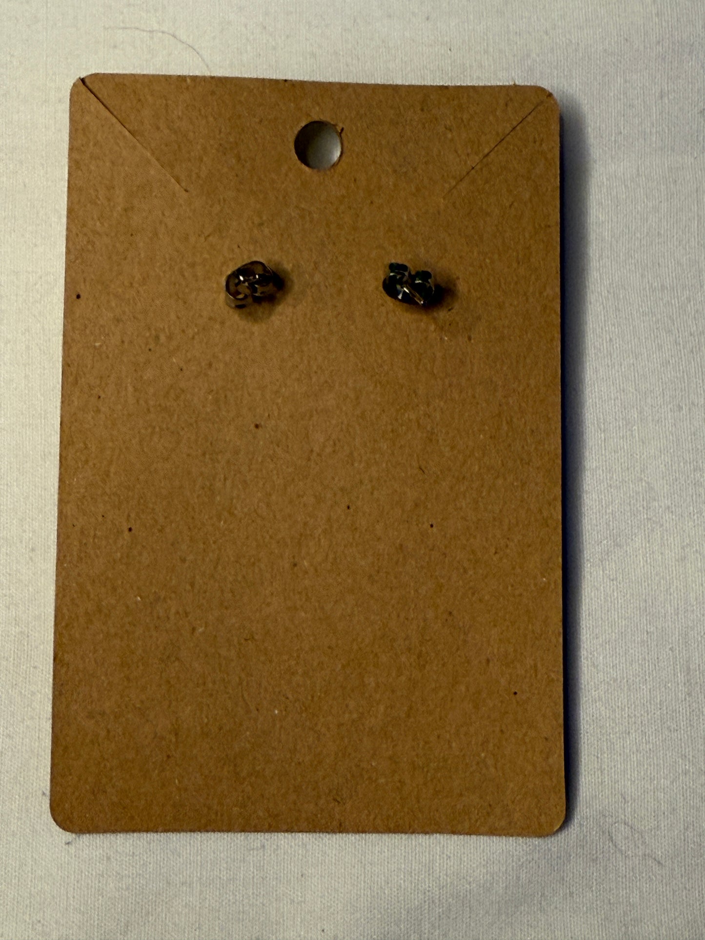 Moss Agate Oval Stud Earrings