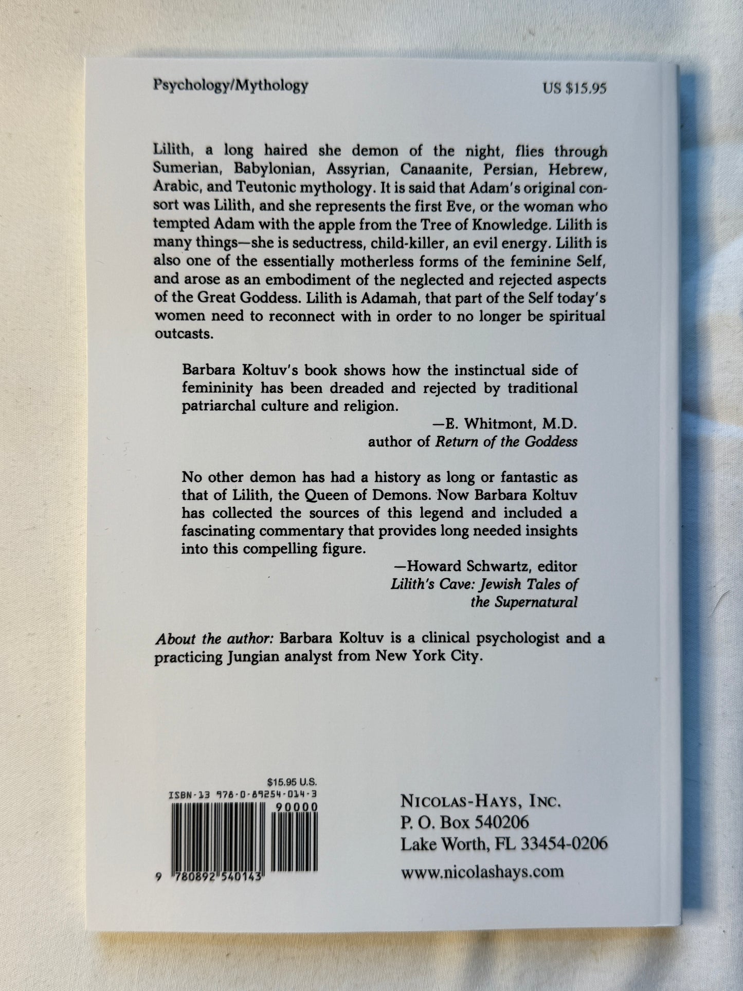 The Book of Lilith by Barbara Black Koltuv