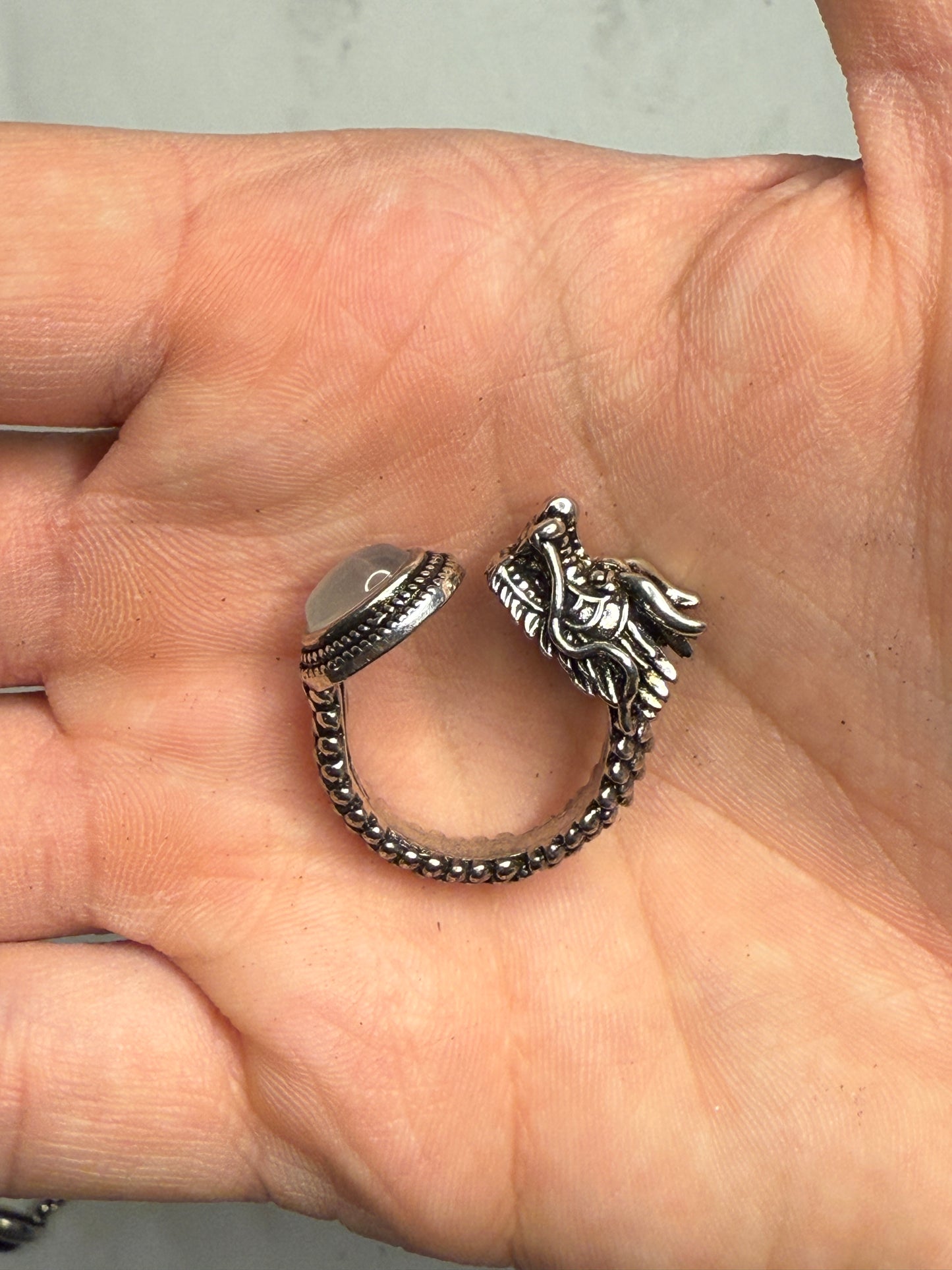 Moonstone Adjustable Dragon Ring