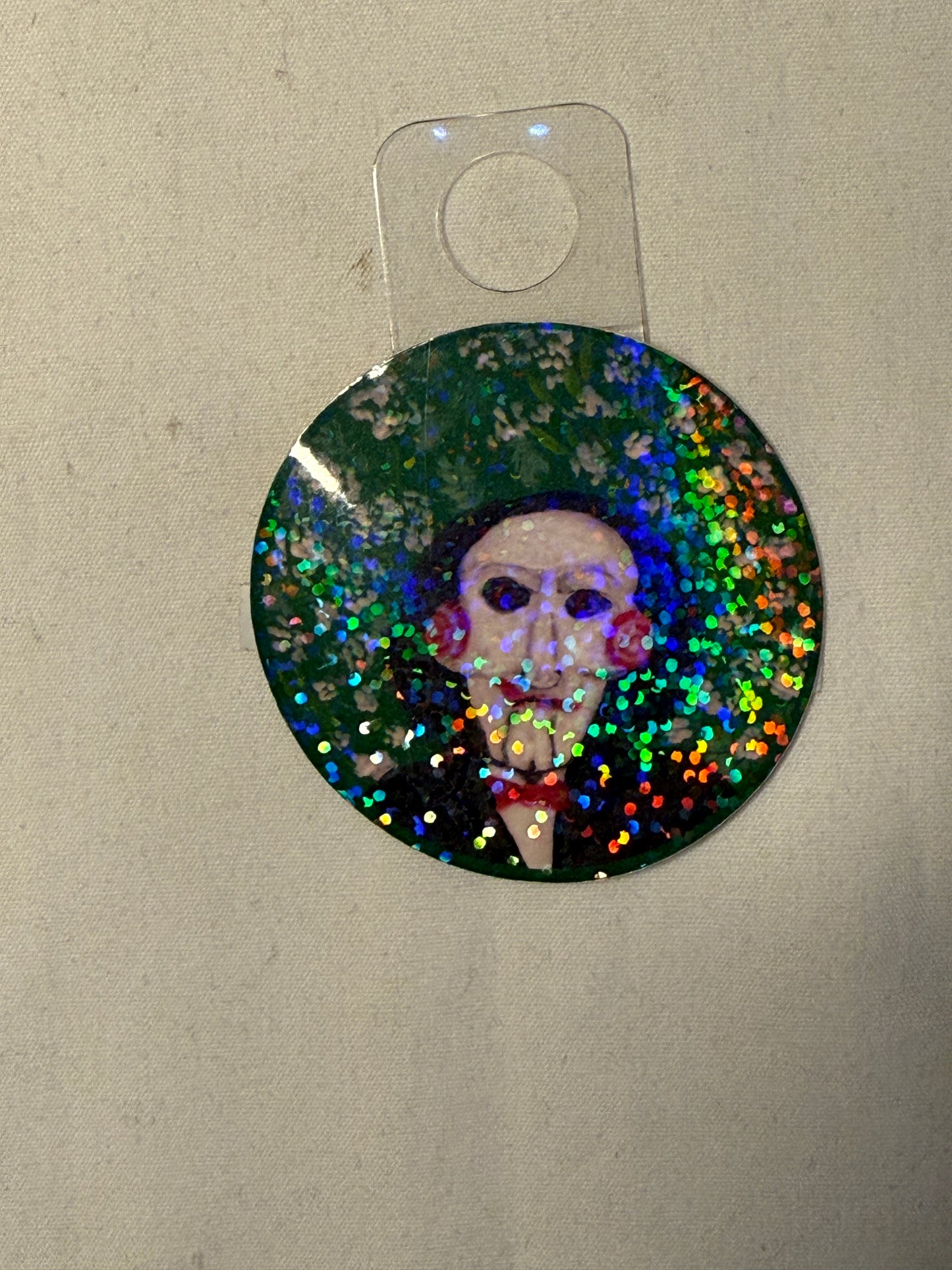 Horror Movie Puppet Holographic Sticker