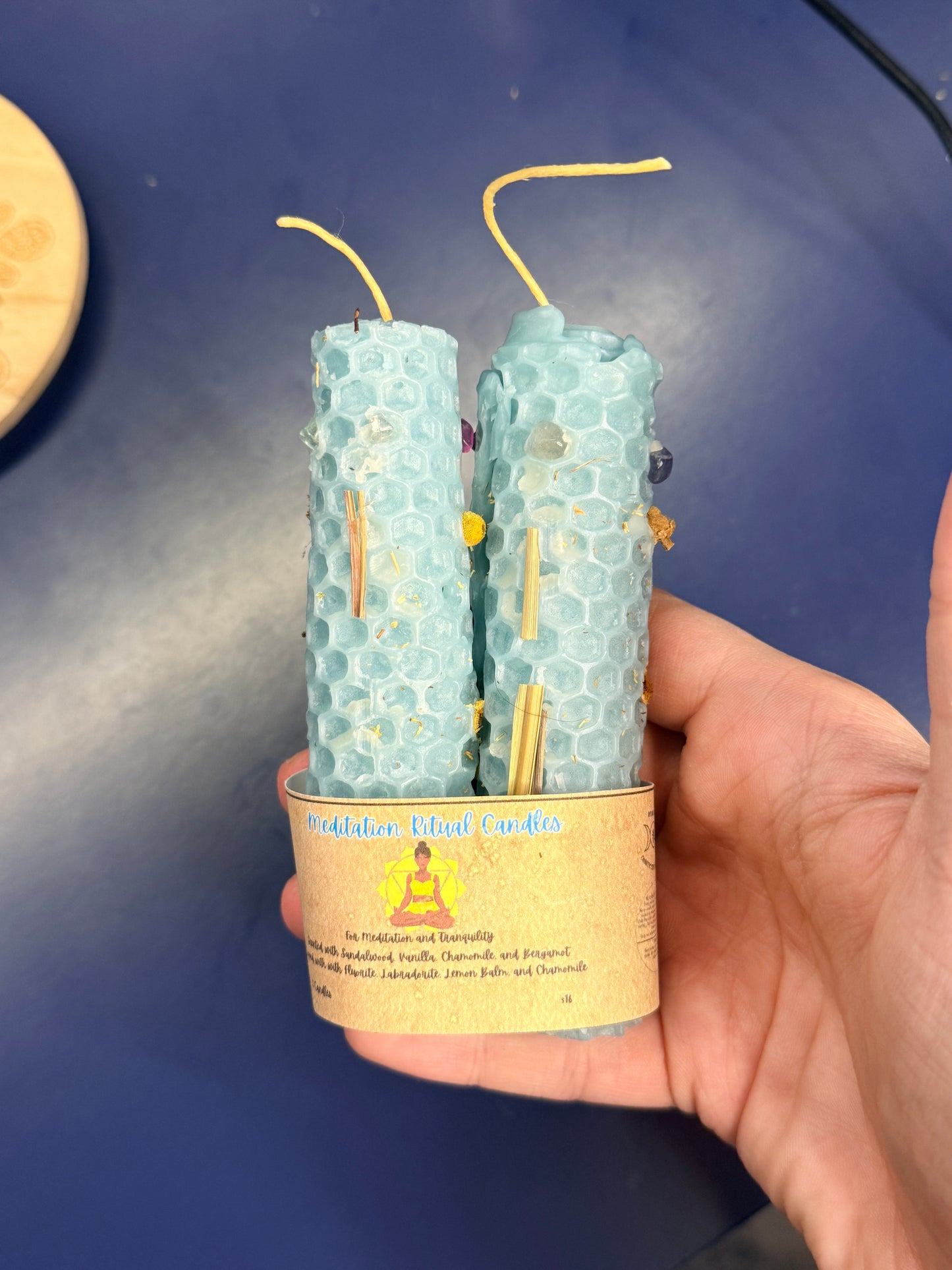 Meditation Hand-Rolled Beeswax Spell Candles