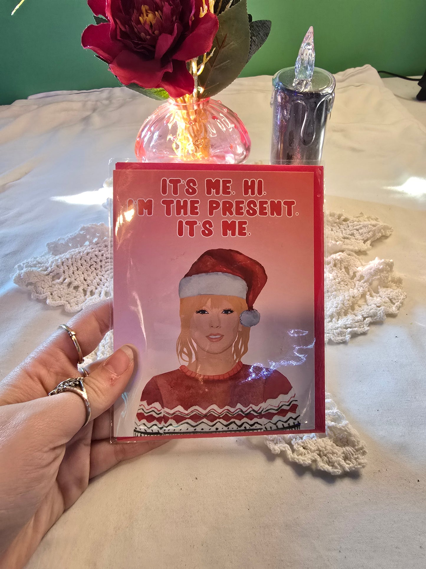 It's me hi... holiday card (tswift inspired)