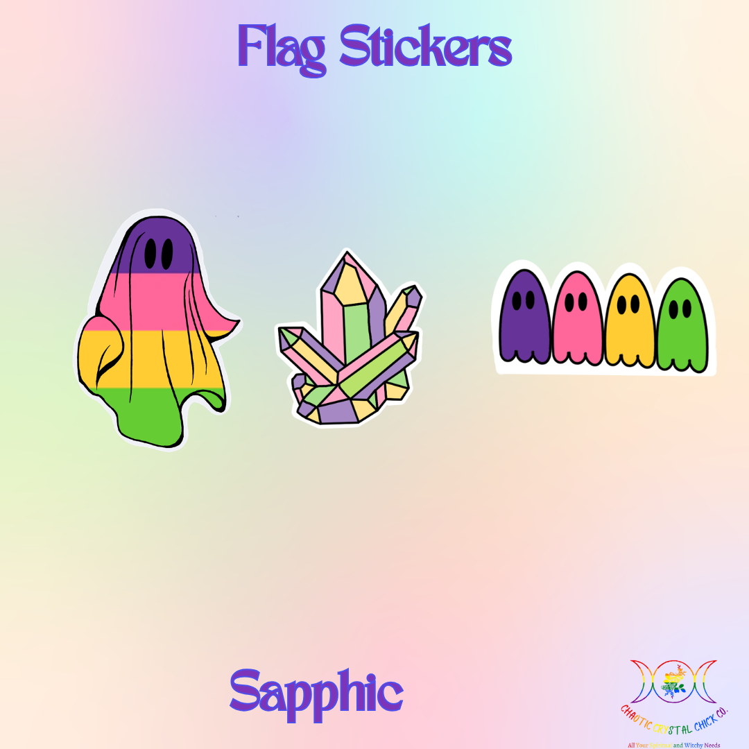 Sapphic Pride Flag Stickers