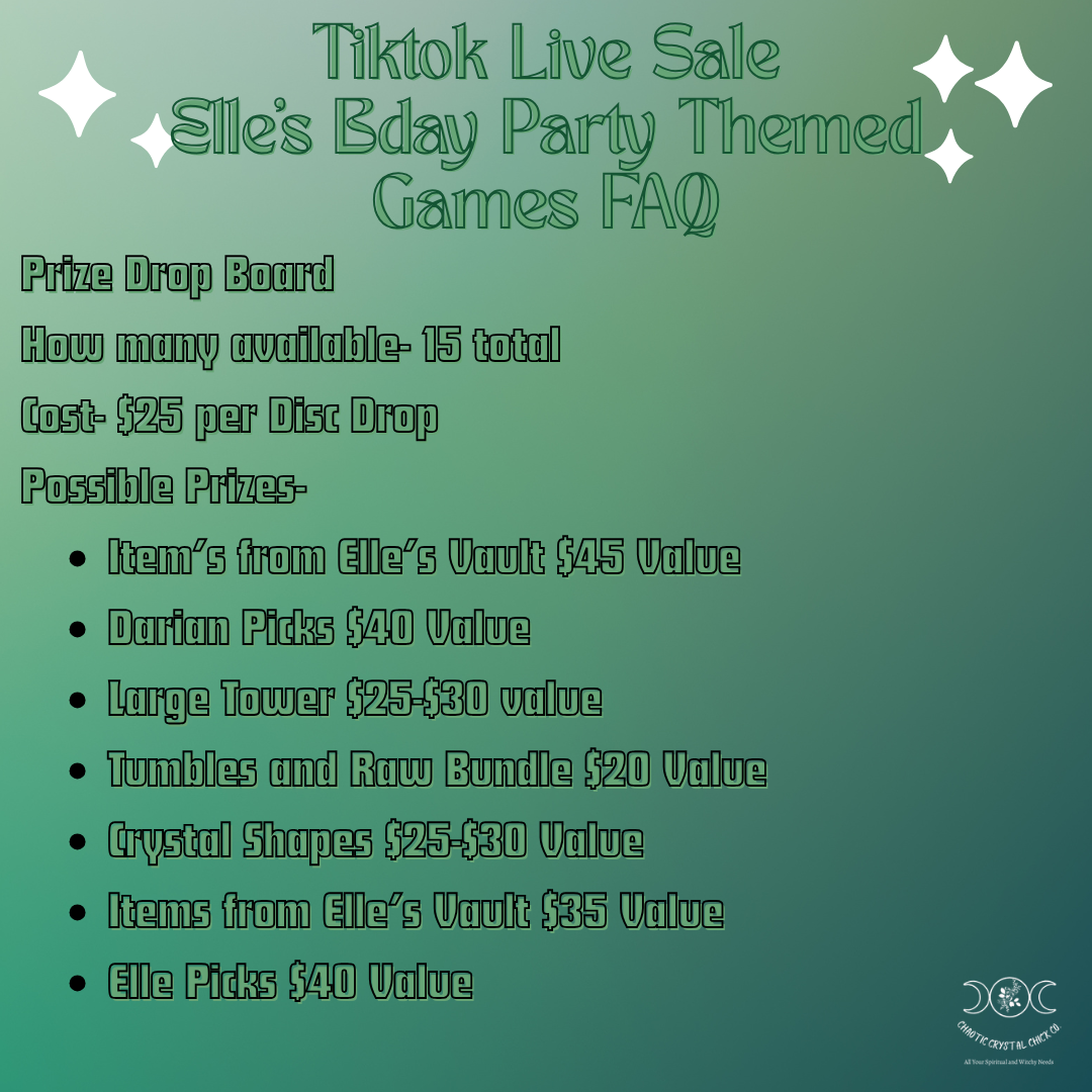 Prize Drop Board 9/27 Tiktok Live Sale Game