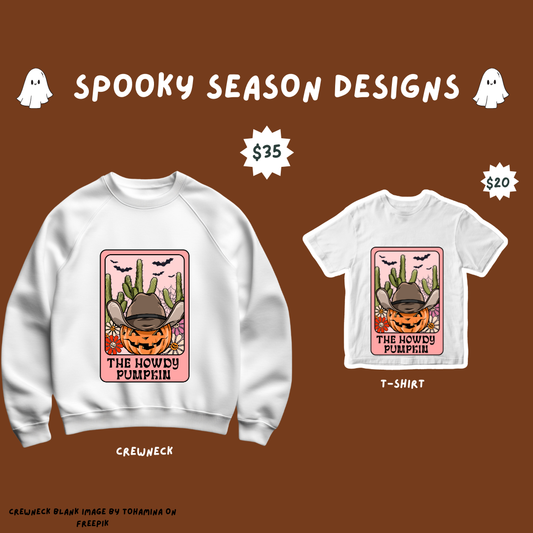 Pre-Order Howdy Pumpkin Tarot Card  Tshirts and Crewnecks