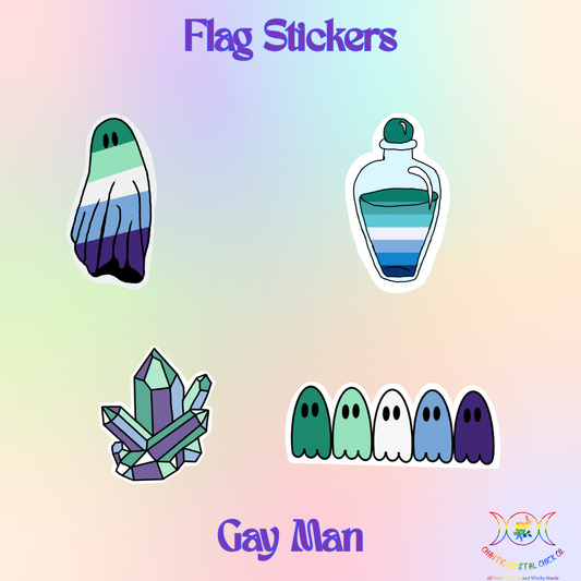 Gay Man Pride Flag Stickers