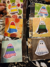 Load image into Gallery viewer, Pride Flag Ghost Stickers
