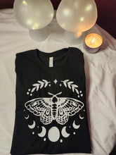 Load image into Gallery viewer, Moth With Moon Phases Tshirt
