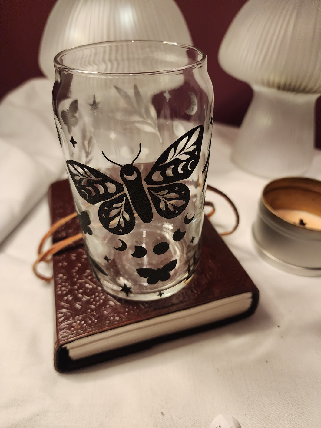 Moths Glass Coffee Mug