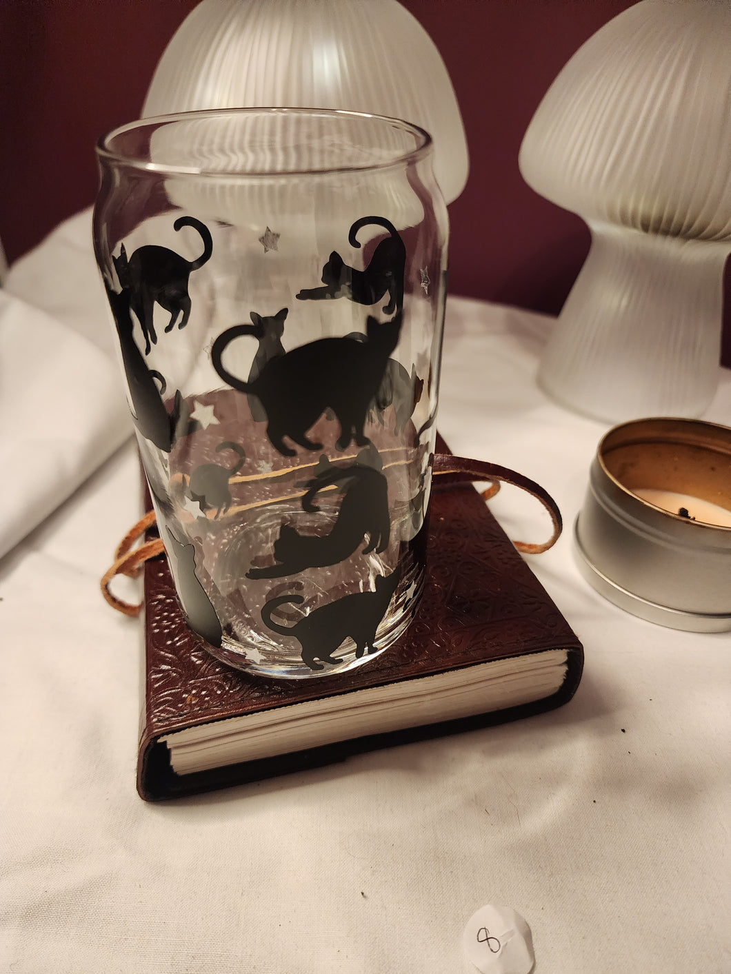 Black Cats Glass Coffee Mug