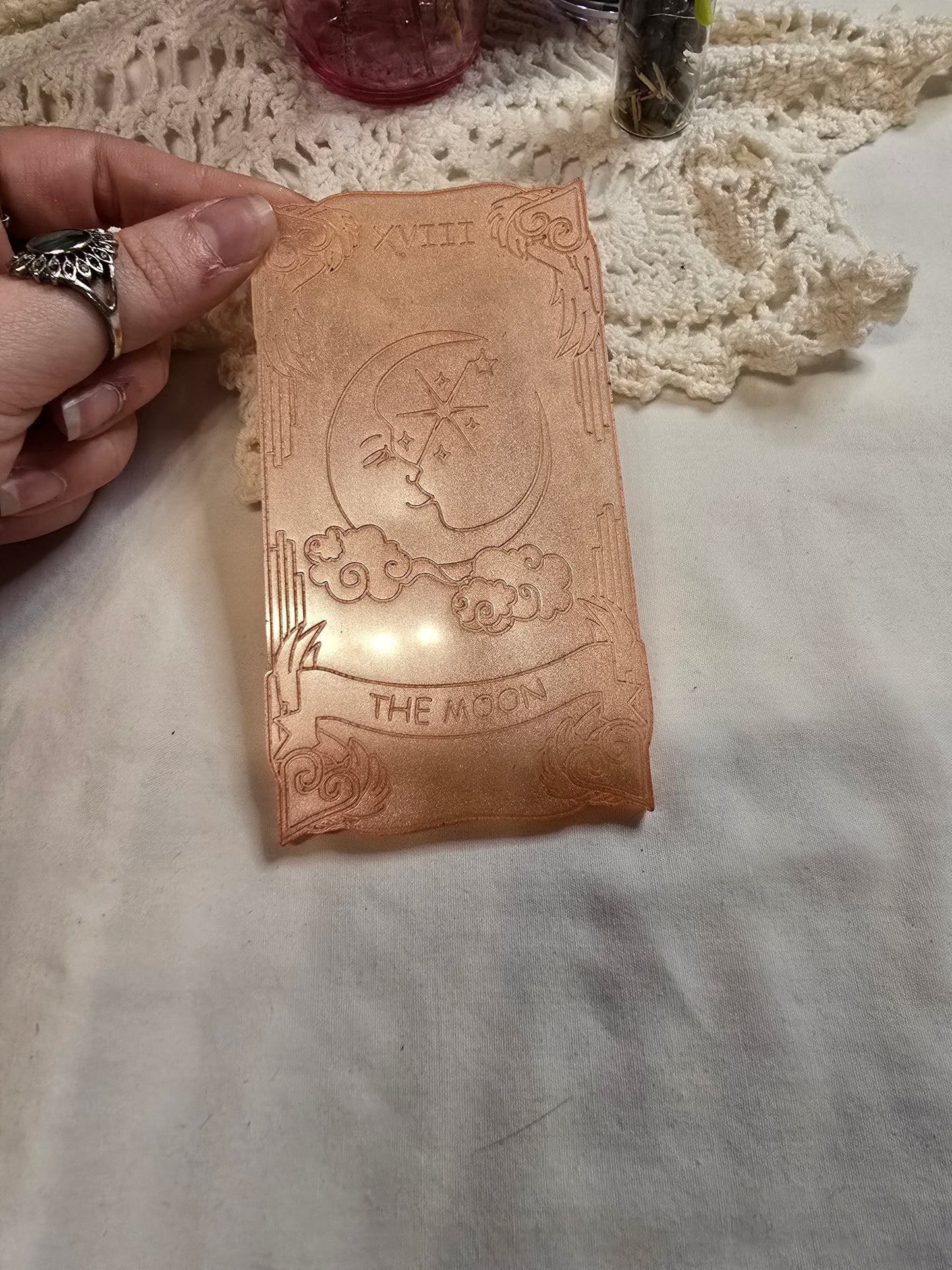Resin Tarot Card Altar Decor The Moon
