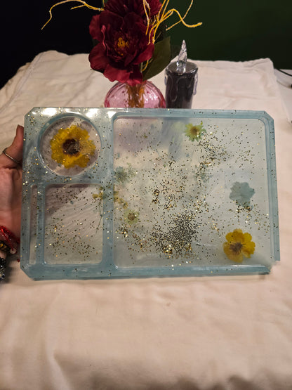 Resin Rolling Tray with Crystal Chips Inside
