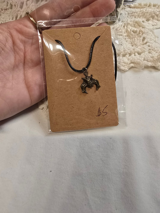 Small Old Gold Bat Necklace