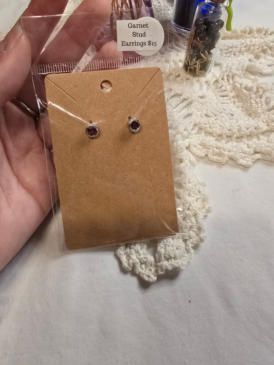 Garnet Stud Earrings