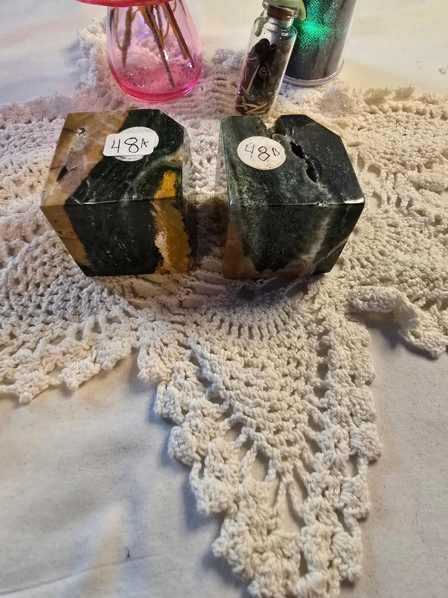 Moss Agate Cubes