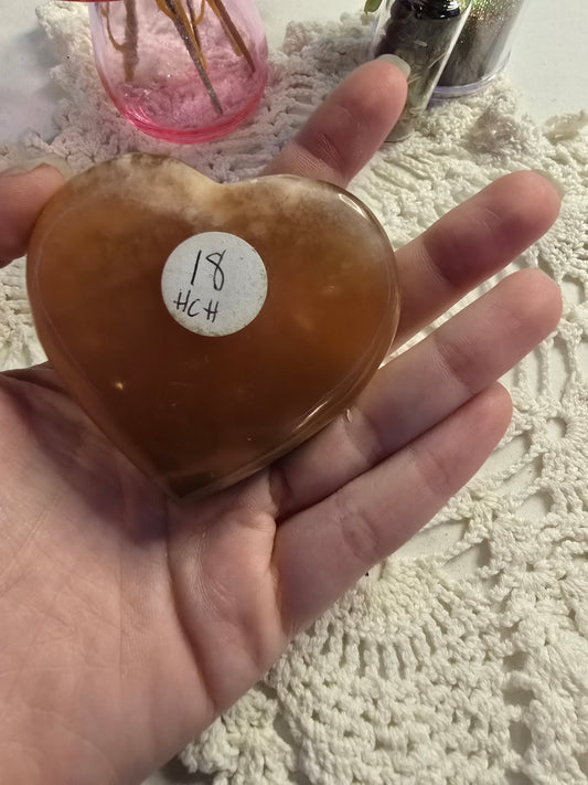 Honey Calcite Hearts