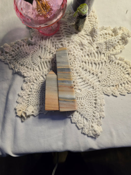 Banded Peach Onyx Towers