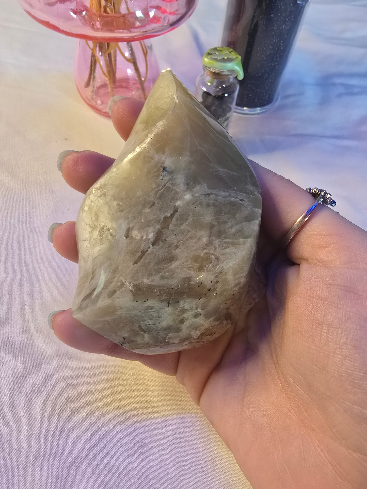 Peach Moonstone Flames