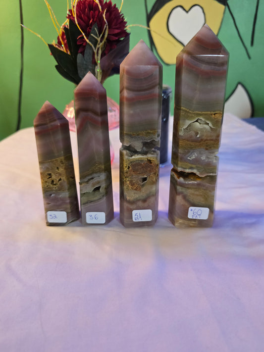 Pink Crazy Lace Agate Towers