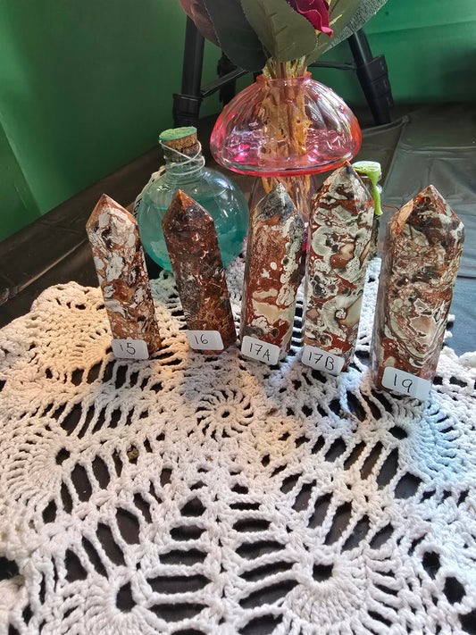 Money Agate (Indonesian Bloodstone) Towers