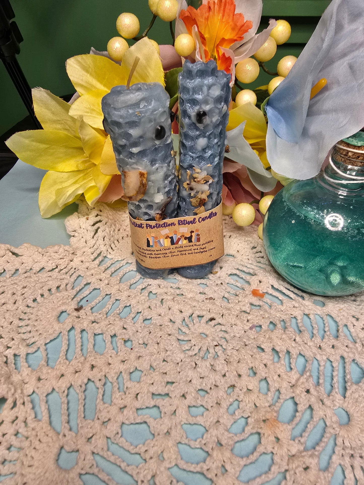 Protest Protection Hand-Rolled Beeswax Spell Candles