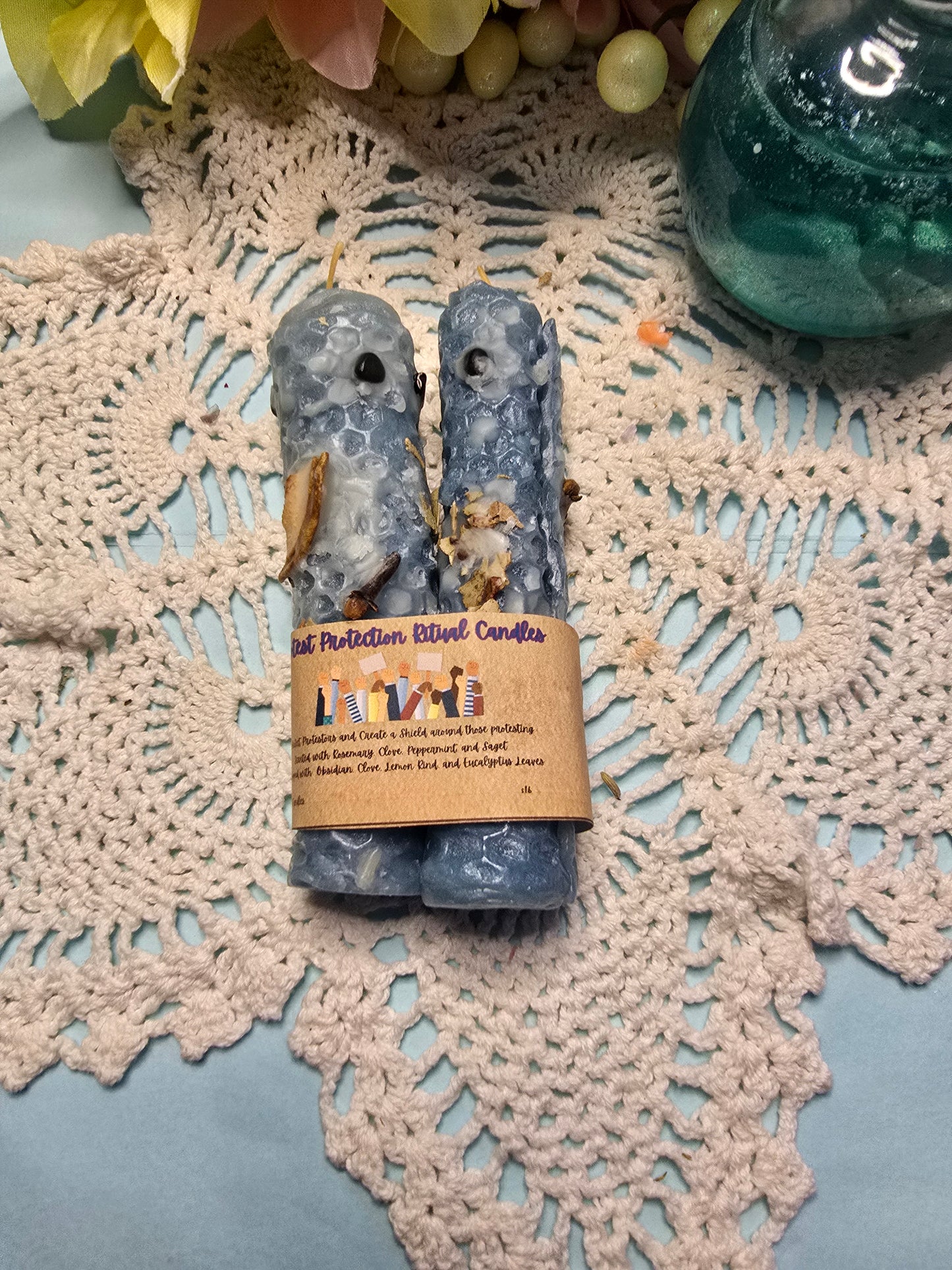 Protest Protection Hand-Rolled Beeswax Spell Candles