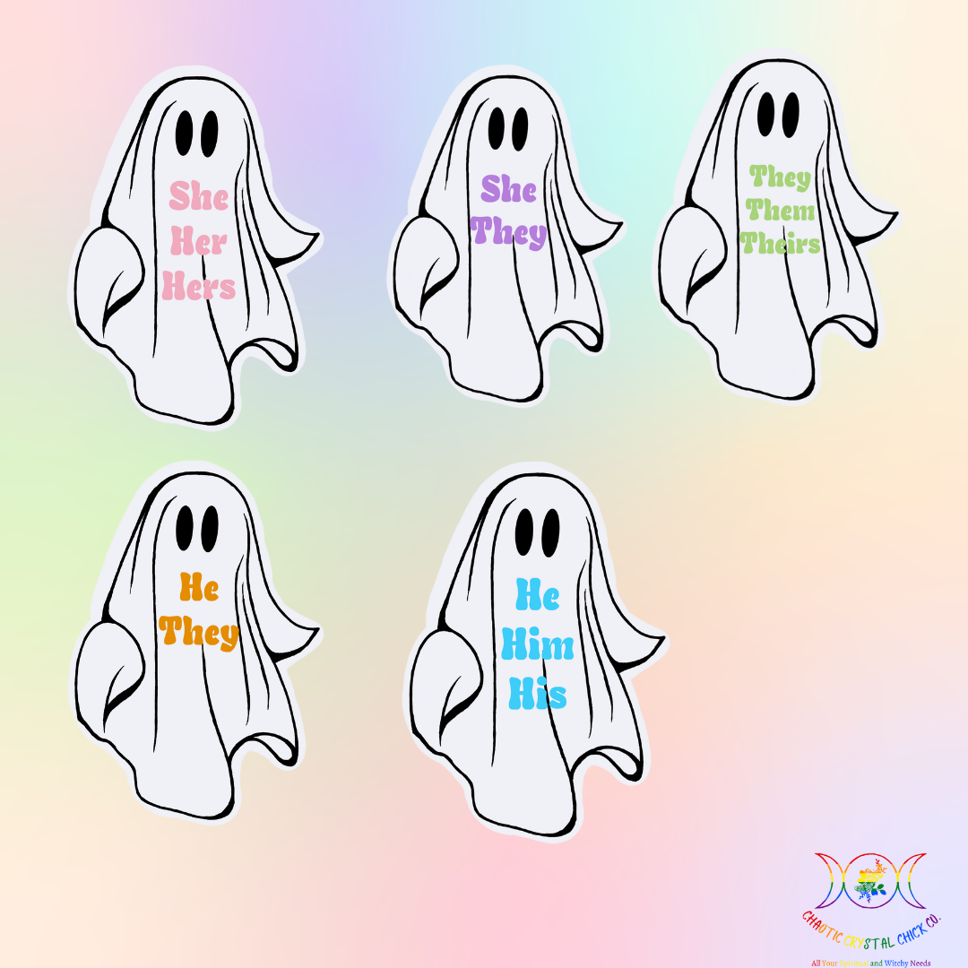 Ghost Pronoun Stickers