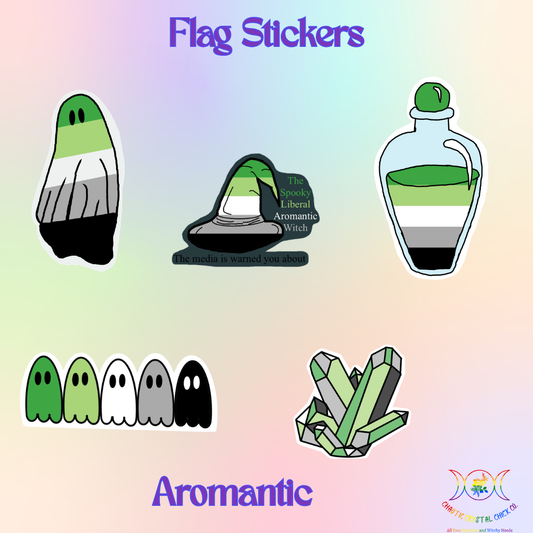 Aromantic Pride Flag Stickers