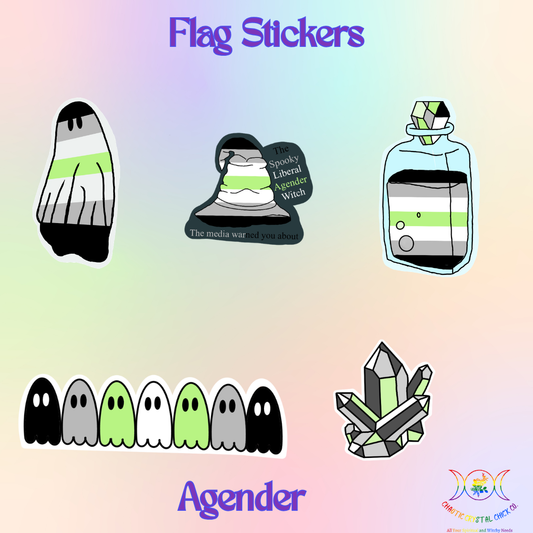 Agender Pride Flag Stickers
