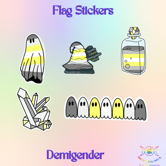 Demigender Pride Flag Stickers