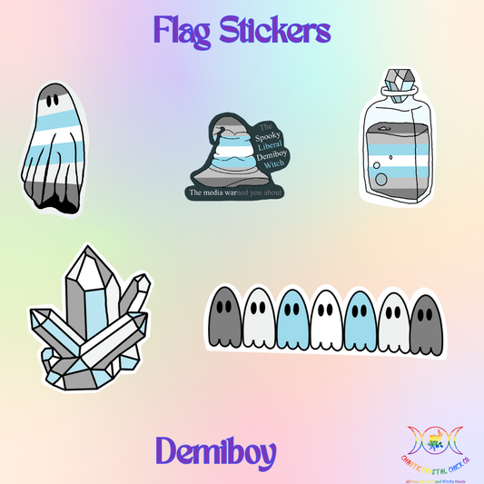 Demiboy Pride Flag Stickers