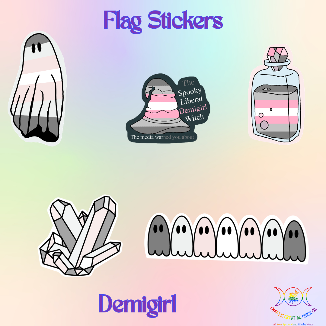 Demigirl Pride Flag Stickers