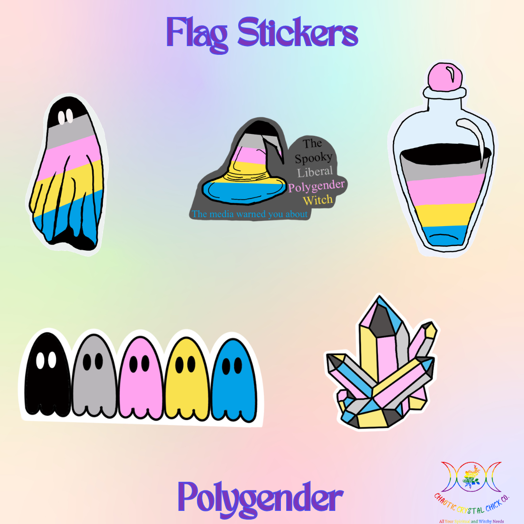 Polygender Pride Flag Stickers