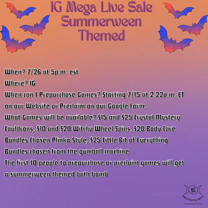 Mystery Crystal Cauldrons  7/26  Instagram Live Sale Game