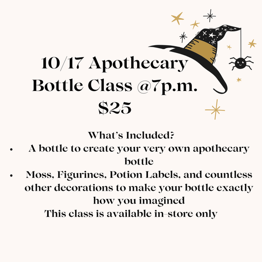 10/17 Apothecary Bottle Making Class