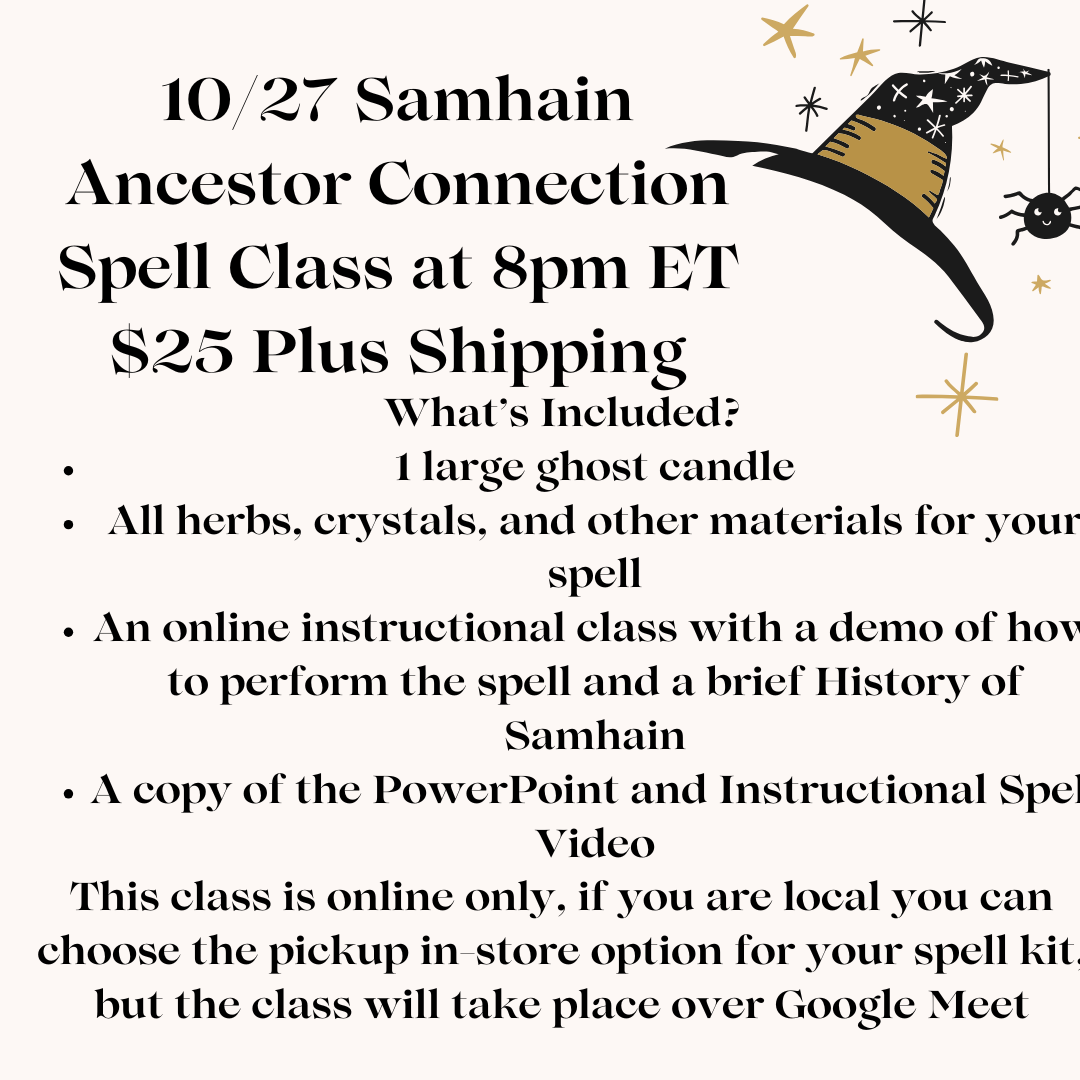 10/27 Samhain Ancestor Connection Spell Class Class