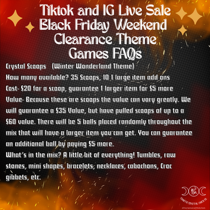 Crystal Scoops 11/30 Tiktok and IG Live Sale Game