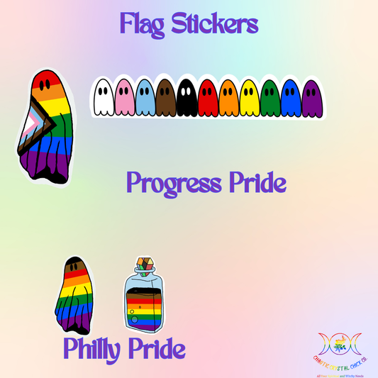 Progress and Philly Pride Flag Stickers