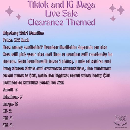 Mystery Shirt Bundle 4/26 Tiktok and Instagram Live Sale Game