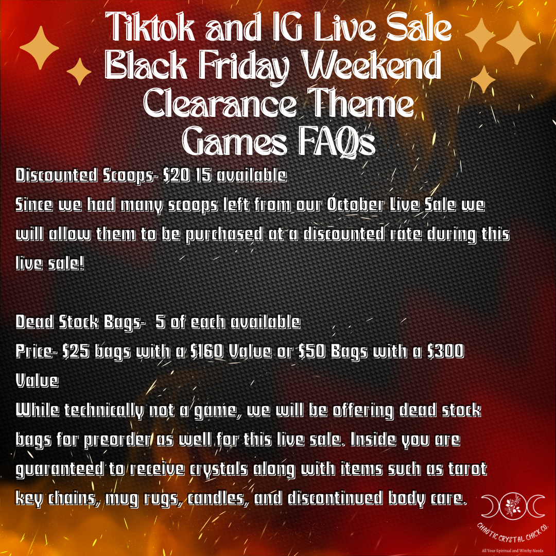 Dead Stock Mystery Bag 11/30 Tiktok and Instagram Live Sale Game