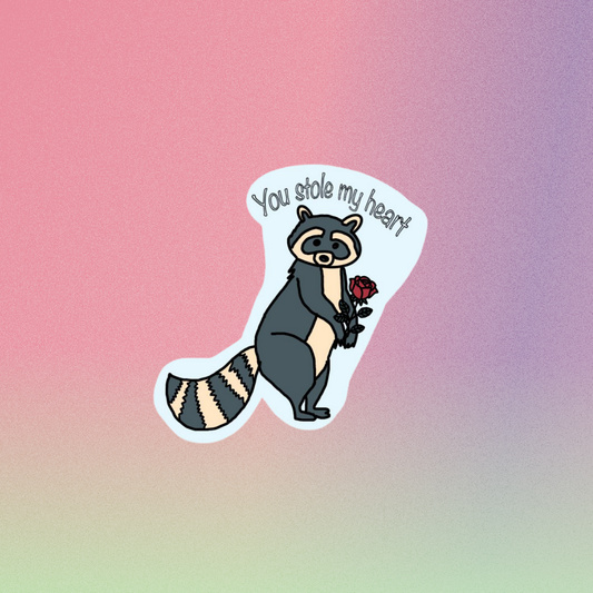 Pre-Order You Stole My Heart Raccoon Sticker