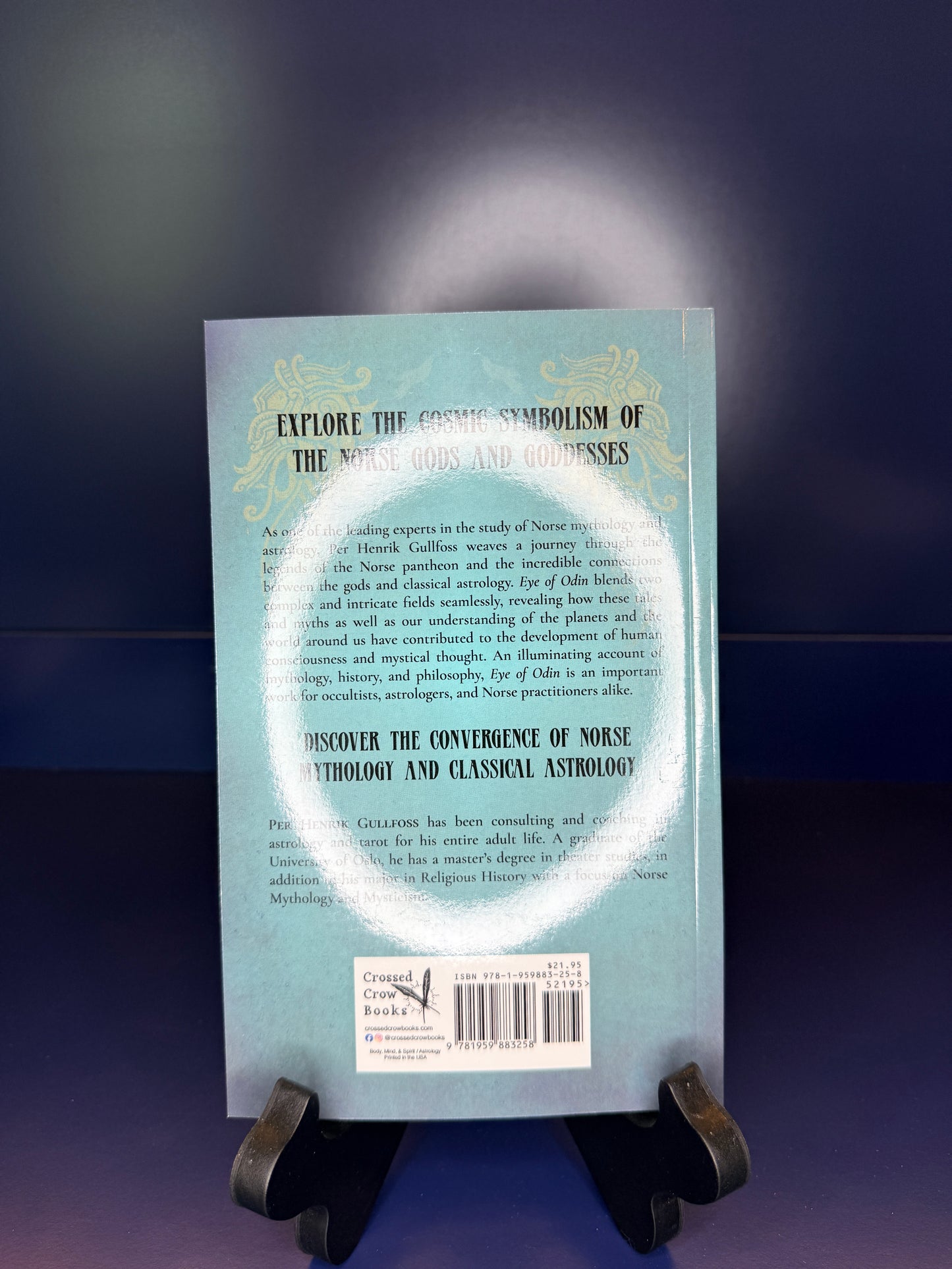 Book cover with text and a circular design on a dark background